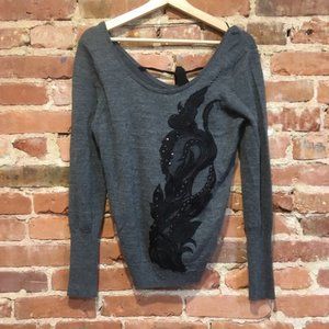 Angel of the North Applique Sweater Tori Tie Back